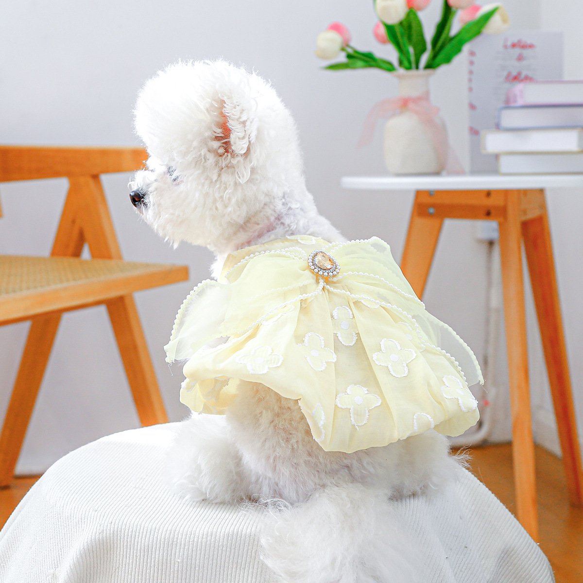 Product Name: PETCIRCLE Small Dog Summer Daisy Strap Dress