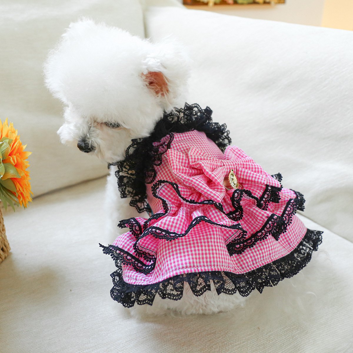 Product Name: PETCIRCLE Small Dog Summer Daisy Strap Dress