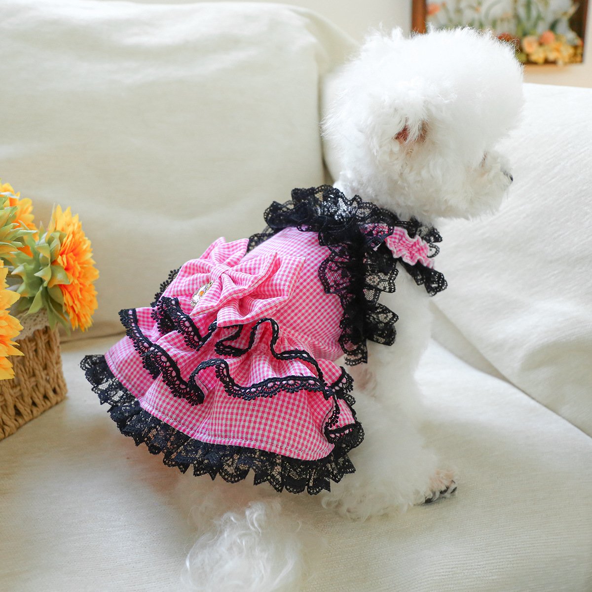 Product Name: PETCIRCLE Small Dog Summer Daisy Strap Dress