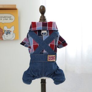 PETCIRCLE Dog Dungarees Four-Leg Outfit