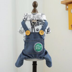 PETCIRCLE Dog Dungarees Four-Leg Outfit