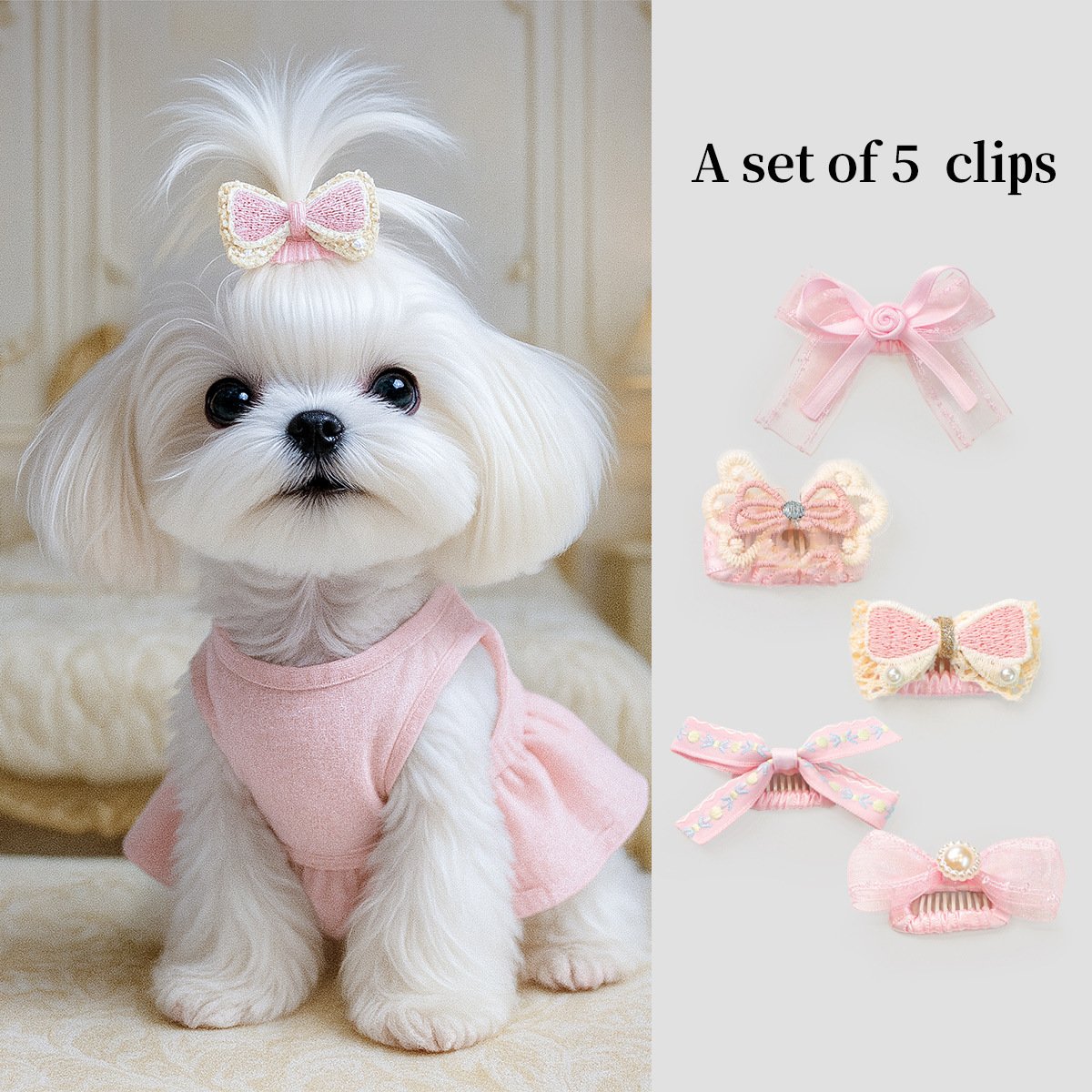 Pet Hair Clip for Small Dogs, Yorkie & Maltese Baby Hair...