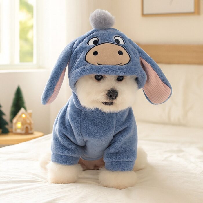 Pet Hoodie Fleece-Lined Warm Dog & Cat Outfit Fall & Winter