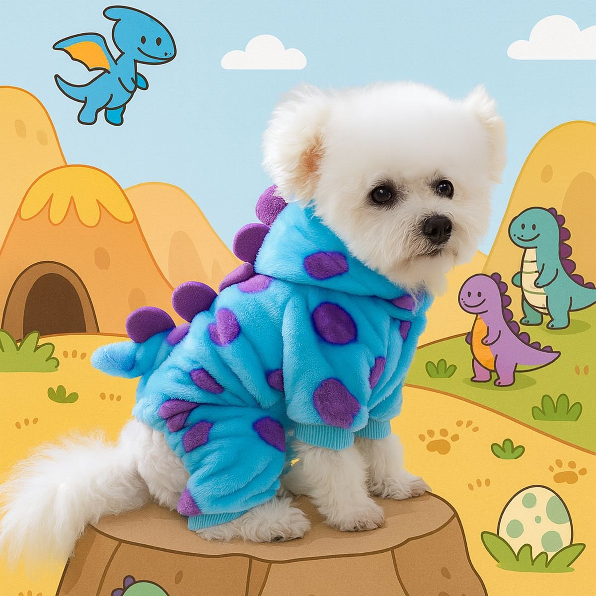 Pet Hoodie Fleece-Lined Warm Dog & Cat Outfit Fall & Winter