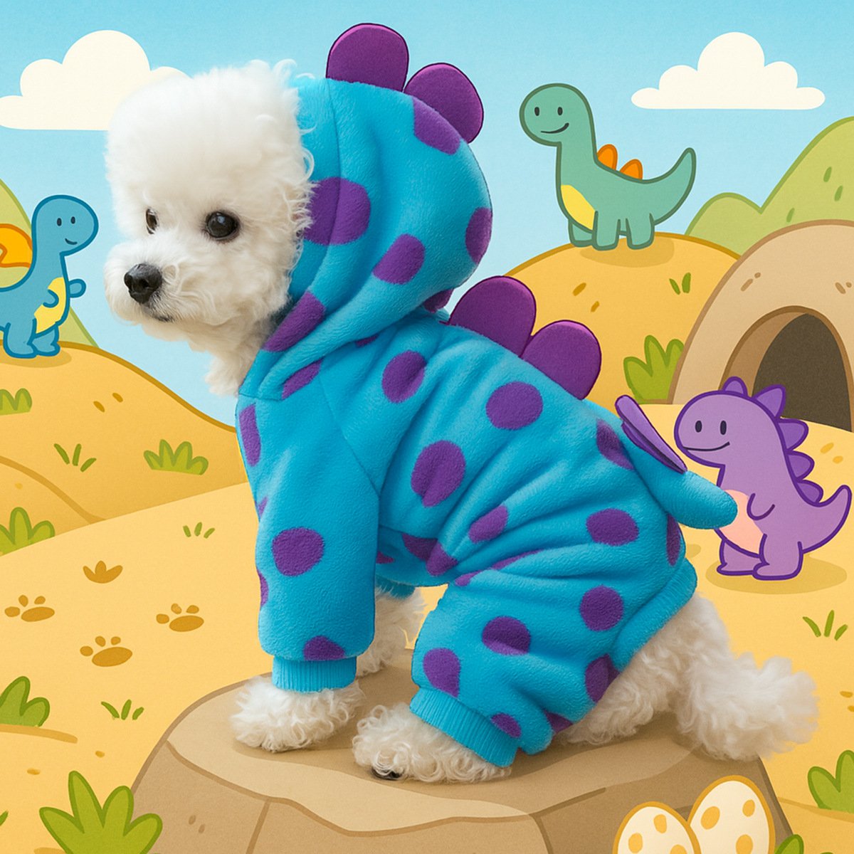 Pet Hoodie Fleece-Lined Warm Dog & Cat Outfit Fall & Winter