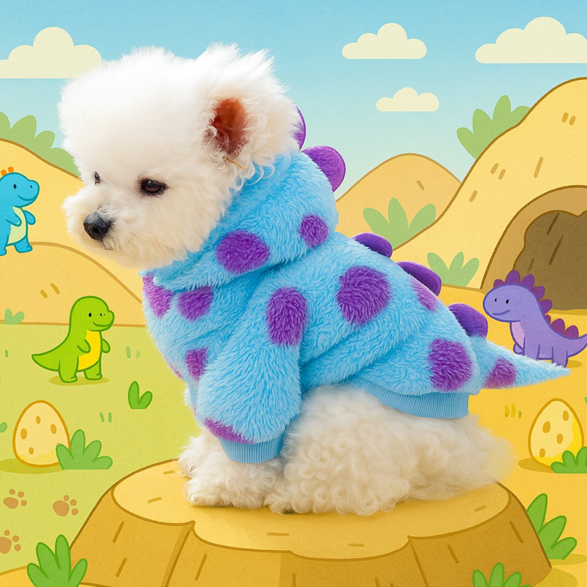 Pet Hoodie Fleece-Lined Warm Dog & Cat Outfit Fall & Winter