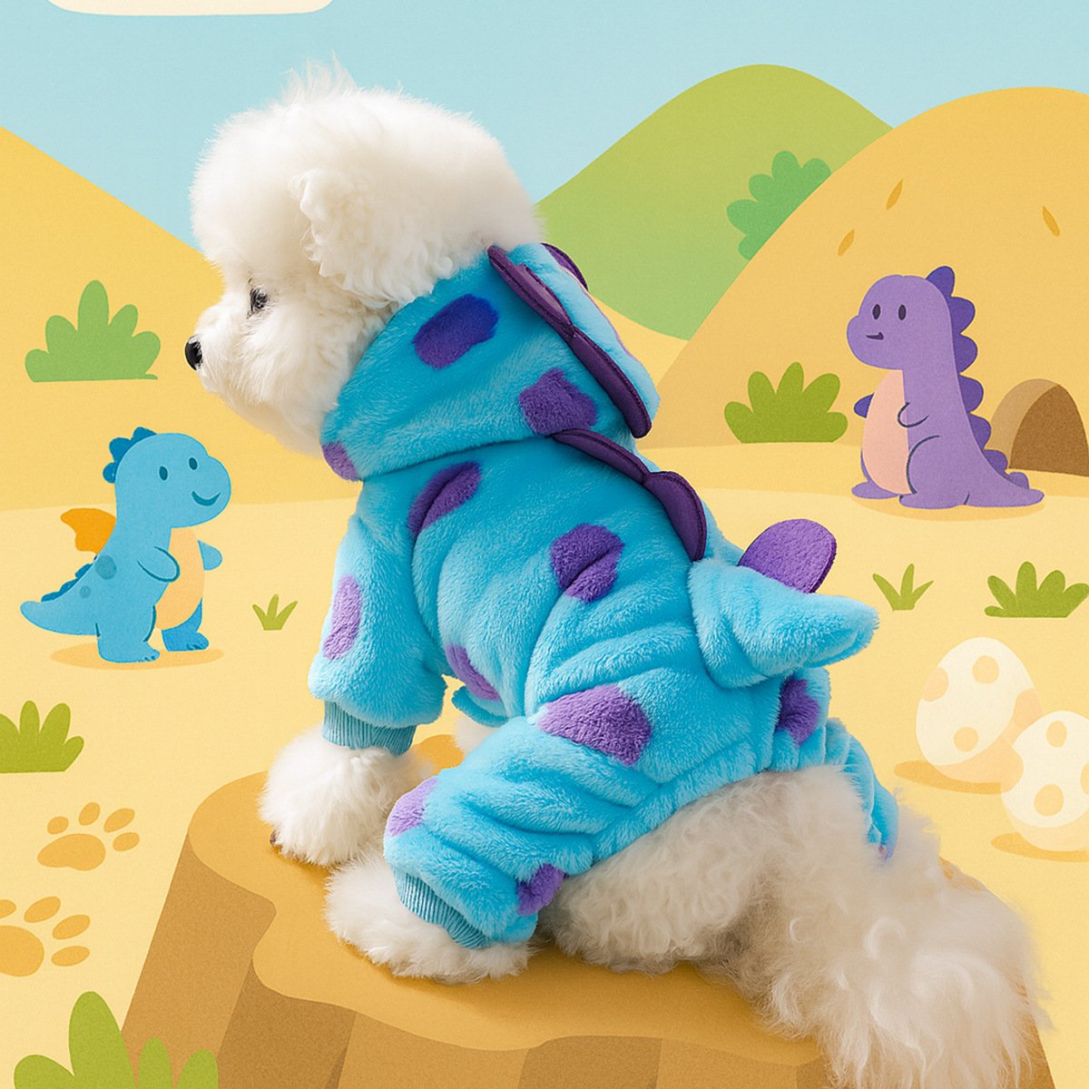 Pet Hoodie Fleece-Lined Warm Dog & Cat Outfit Fall & Winter