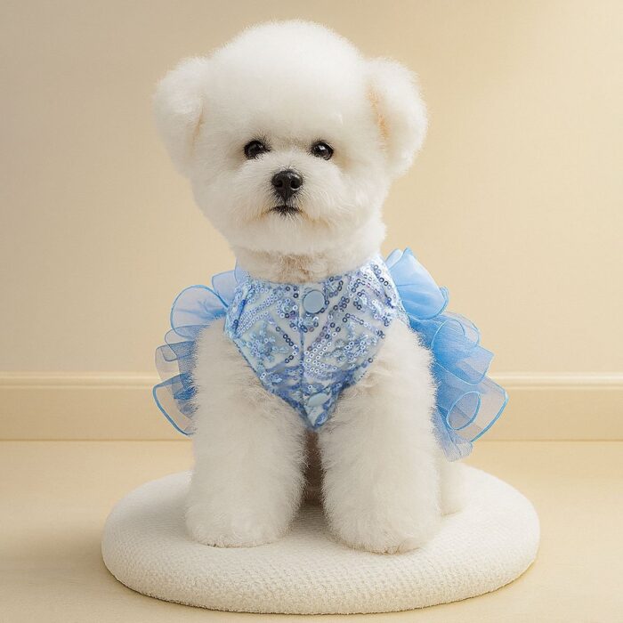 Product Name: Pet Tutu Dress Blue Galaxy Bridal Gown for...