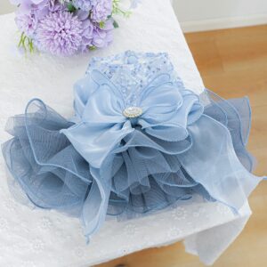 Pet Tutu Dress Blue Galaxy Bridal Gown for
