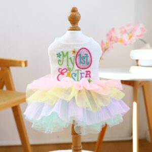 Pet Tutu Dress Blue Galaxy Bridal Gown for