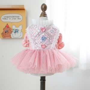 Pet Tutu Dress Blue Galaxy Bridal Gown for