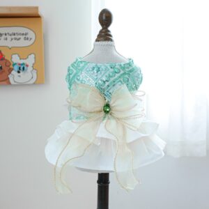 Pet Tutu Dress Blue Galaxy Bridal Gown for