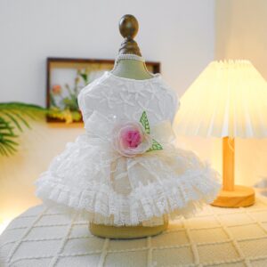 Pet Tutu Dress Blue Galaxy Bridal Gown for