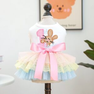 Pet Tutu Dress Blue Galaxy Bridal Gown for