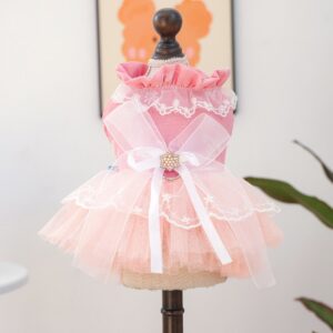 Pet Tutu Dress Blue Galaxy Bridal Gown for