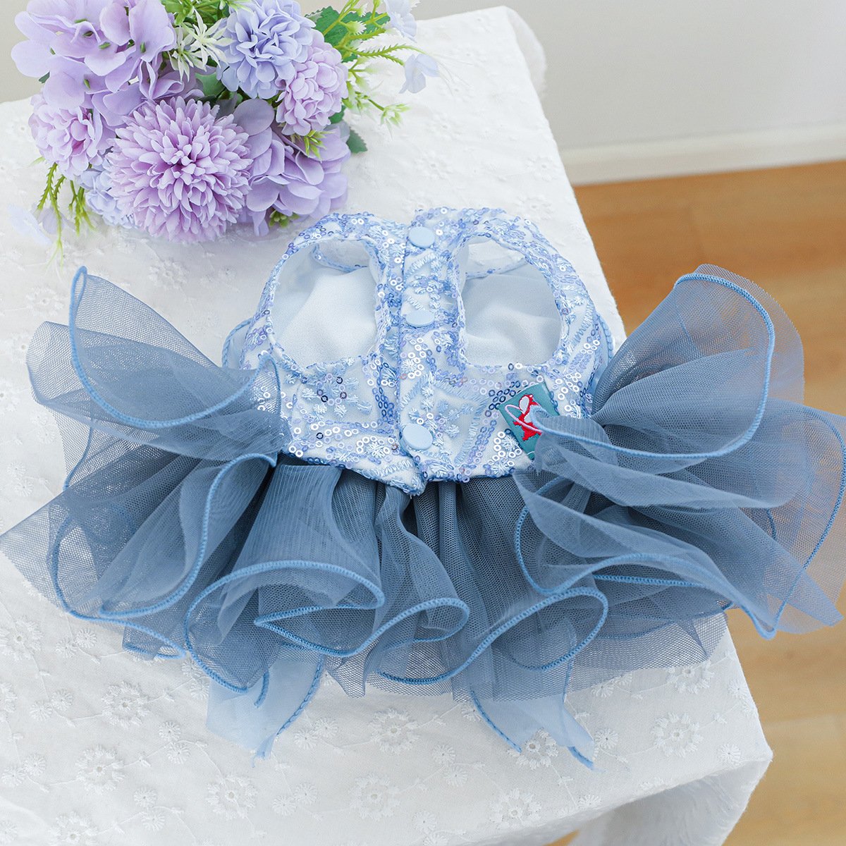 Product Name: Pet Tutu Dress Blue Galaxy Bridal Gown for...