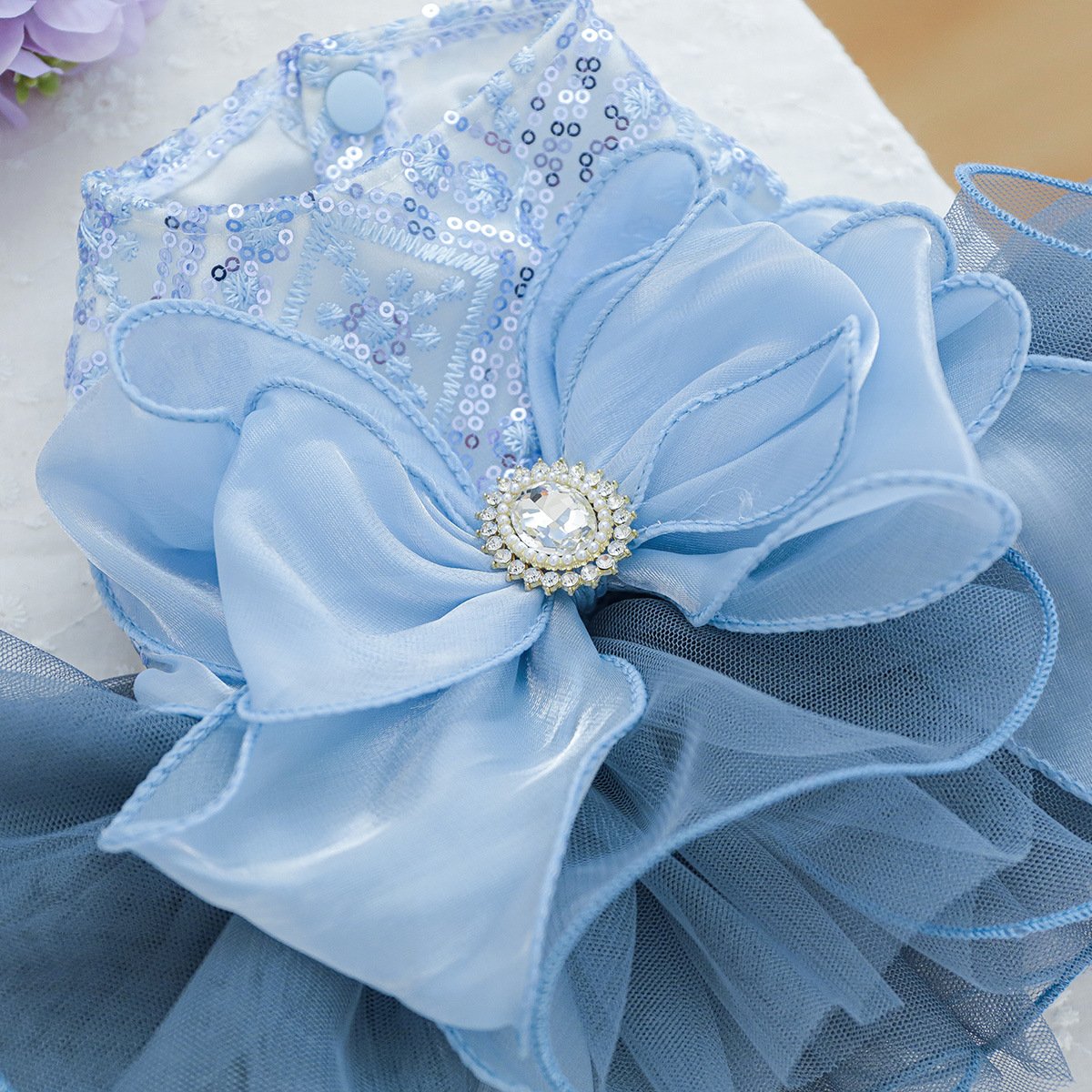 Product Name: Pet Tutu Dress Blue Galaxy Bridal Gown for...