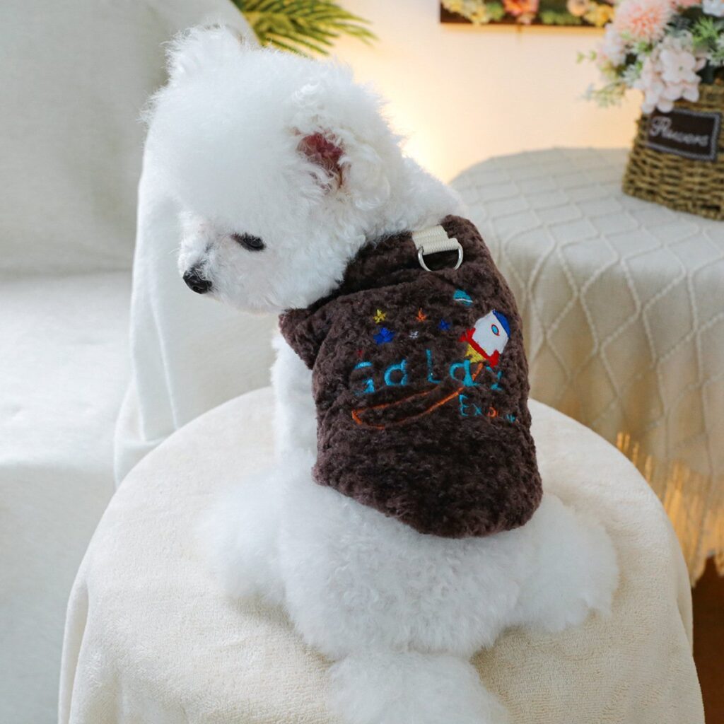 Galaxy Print Sleeveless Pet Vest with Leash Ring for Small Dogs
