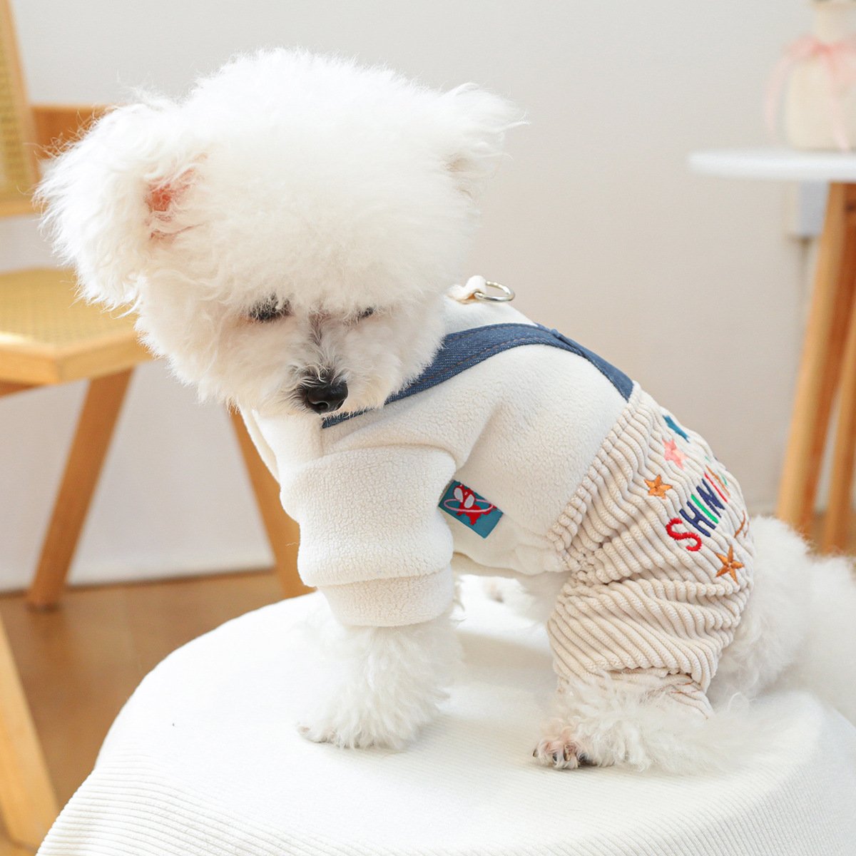 PETCIRCLE Dog Dungarees with Heart Chick