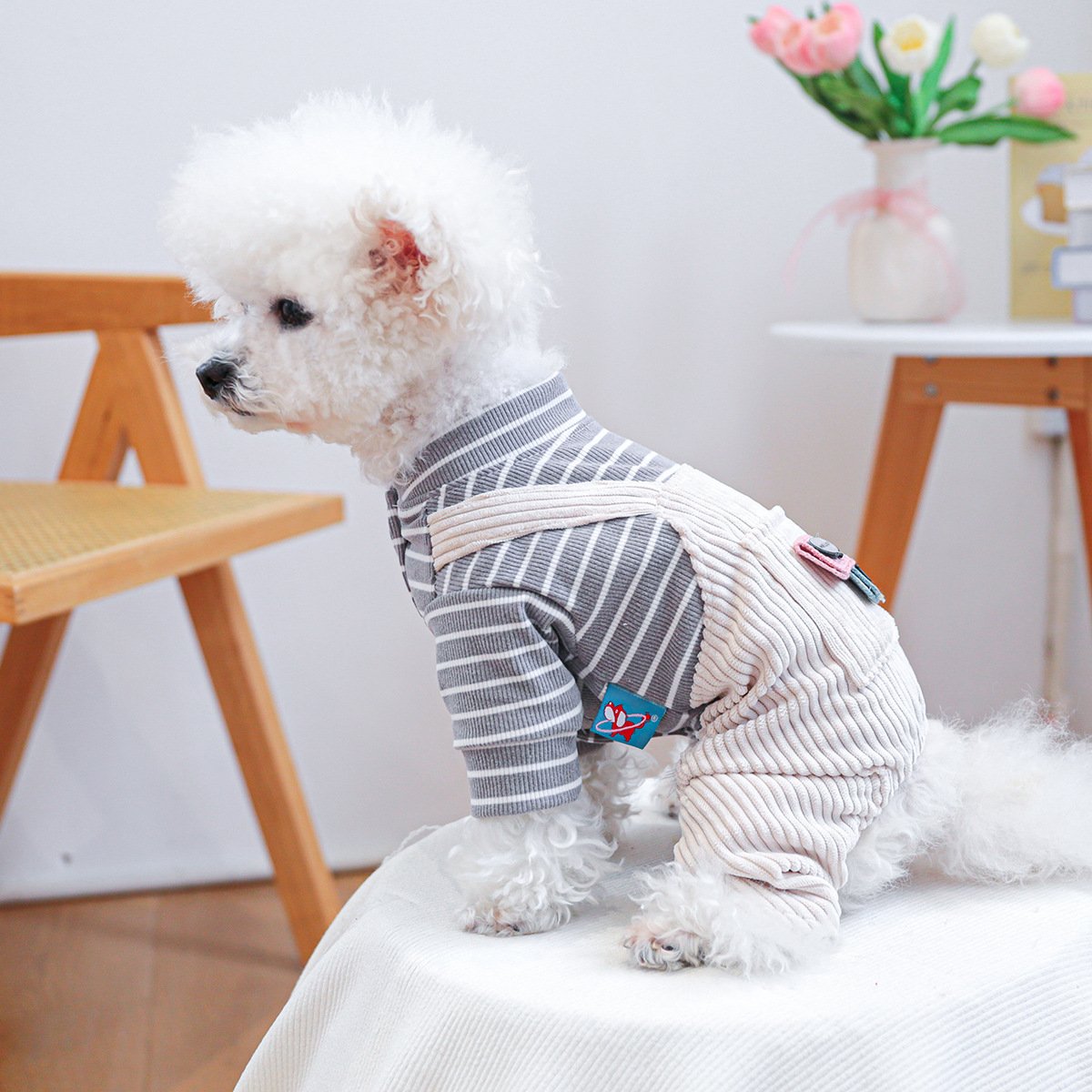 PETCIRCLE Dog Dungarees with Heart Chick