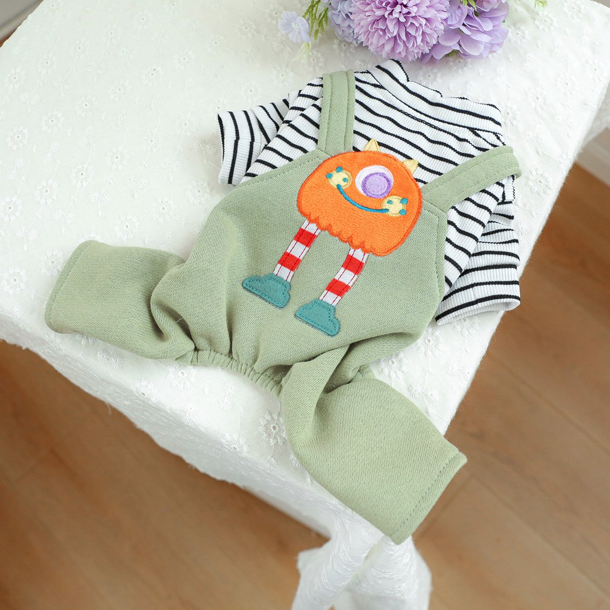PETCIRCLE Dog Dungarees with Heart Chick