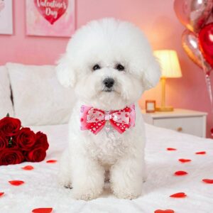Pet Cat Dog Bow Tie PU Collar for Small