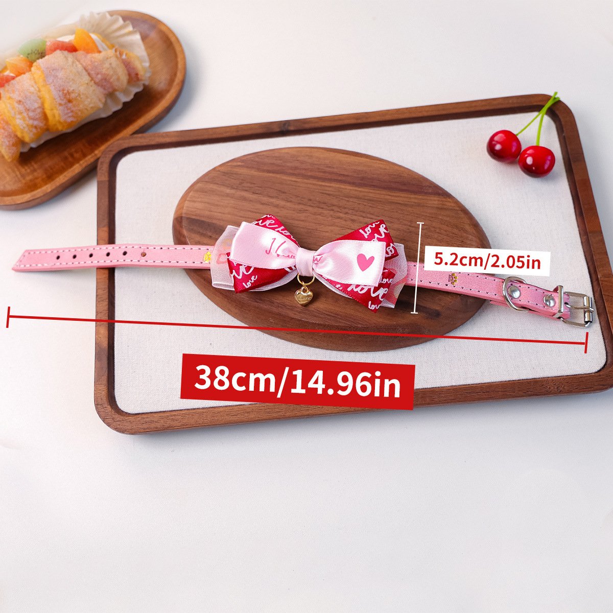 Product Name: Pet Cat Dog Bow Tie PU Collar for Small...