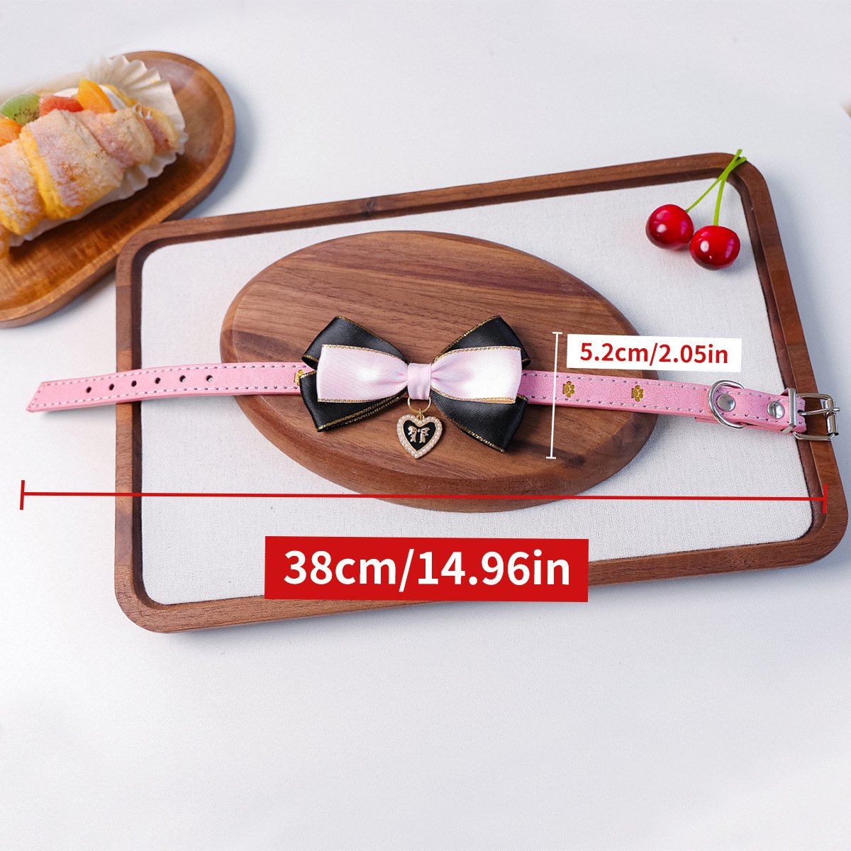Product Name: Pet Cat Dog Bow Tie PU Collar for Small...