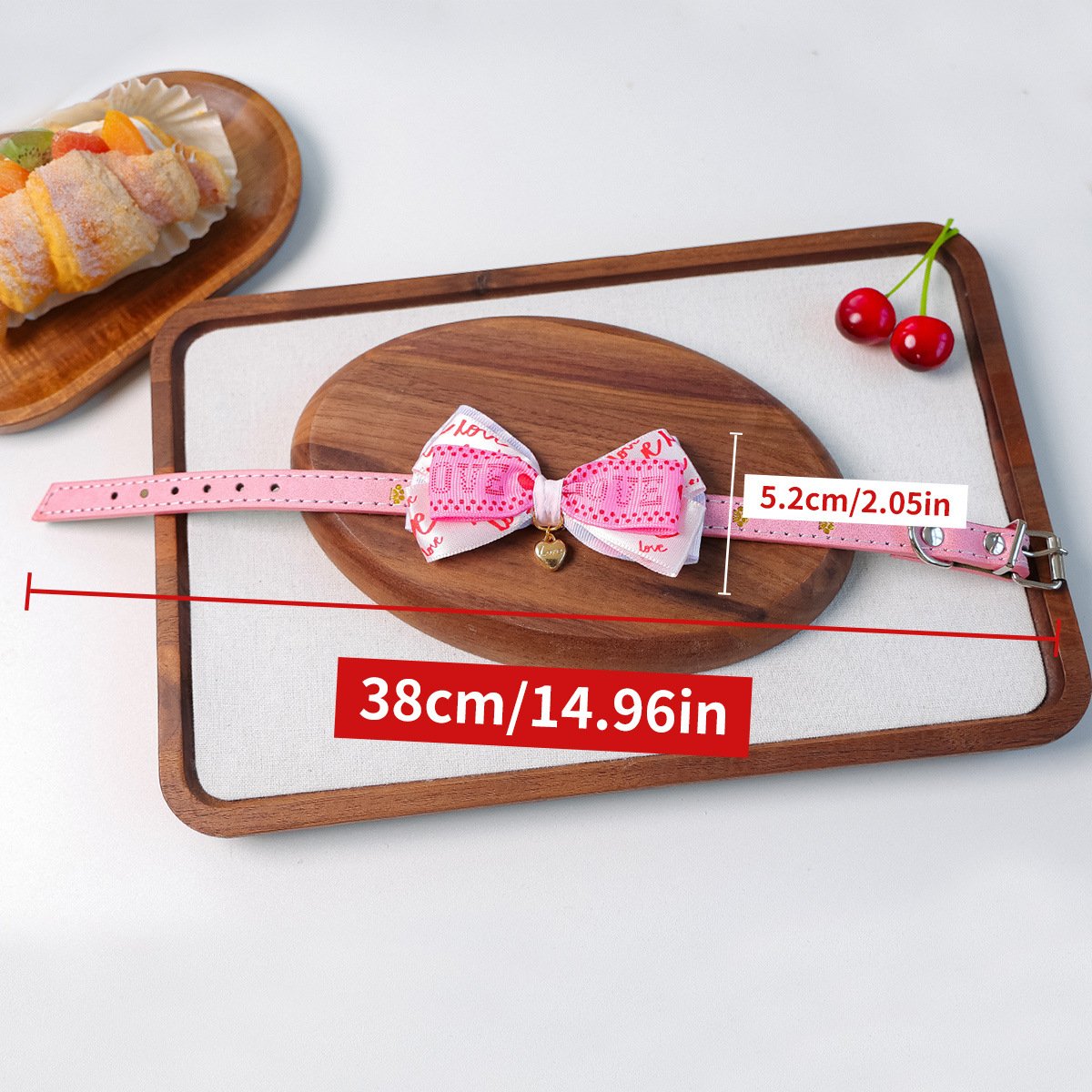 Product Name: Pet Cat Dog Bow Tie PU Collar for Small...