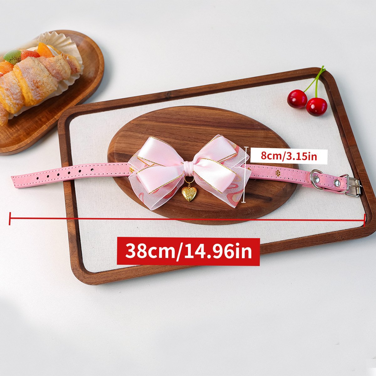 Product Name: Pet Cat Dog Bow Tie PU Collar for Small...