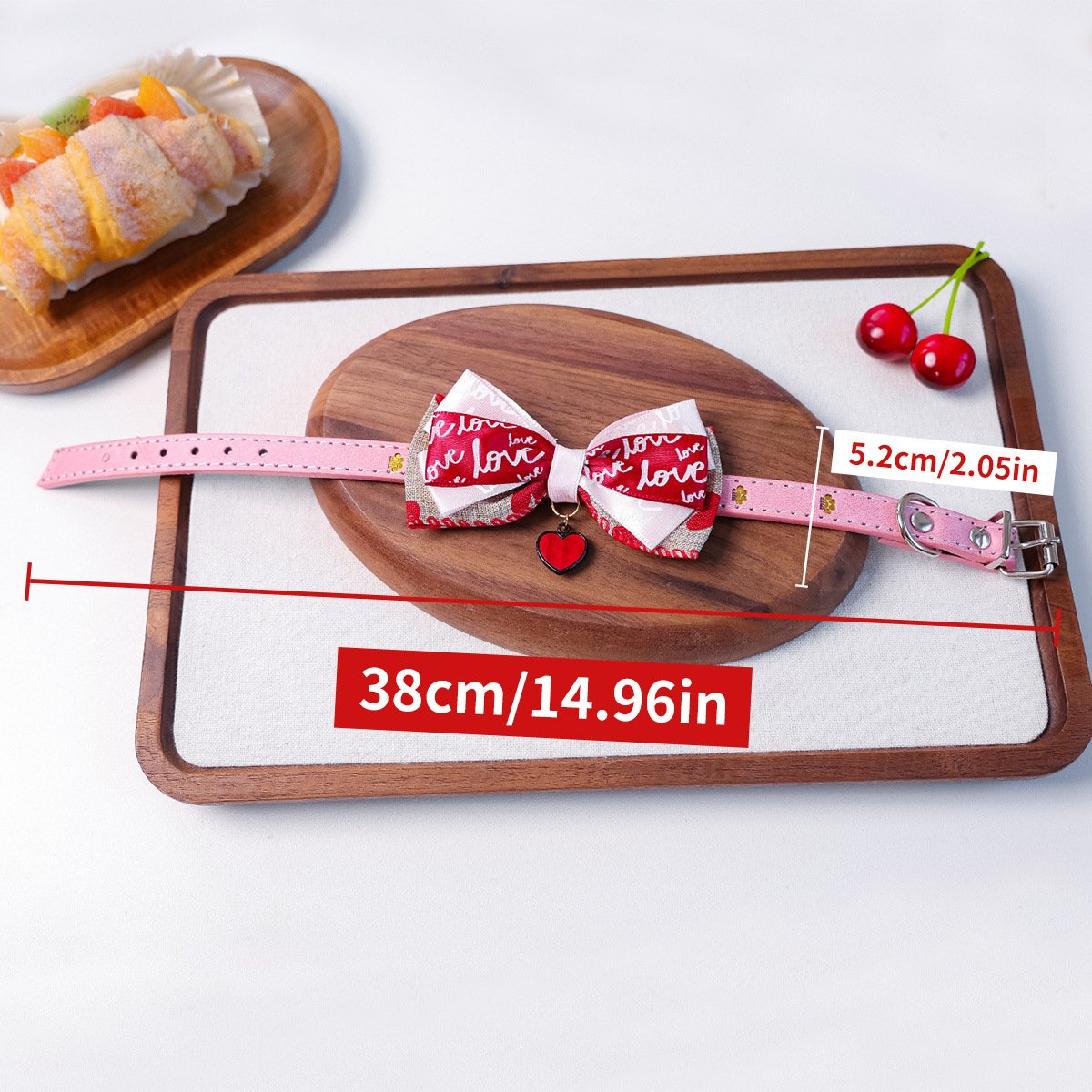Product Name: Pet Cat Dog Bow Tie PU Collar for Small...