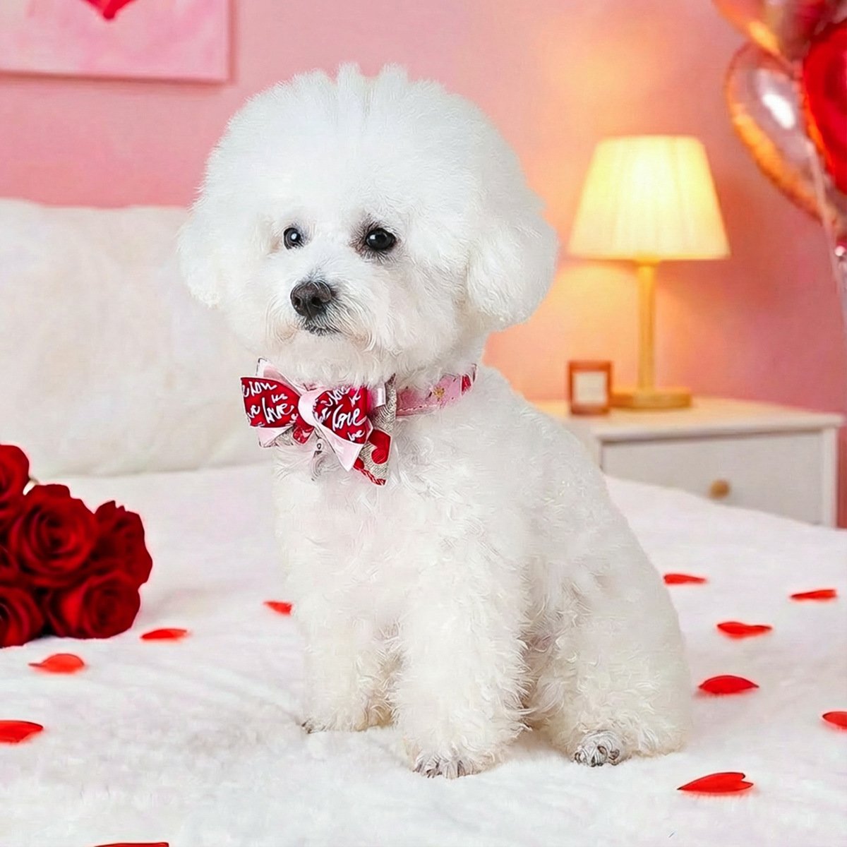 Product Name: Pet Cat Dog Bow Tie PU Collar for Small...
