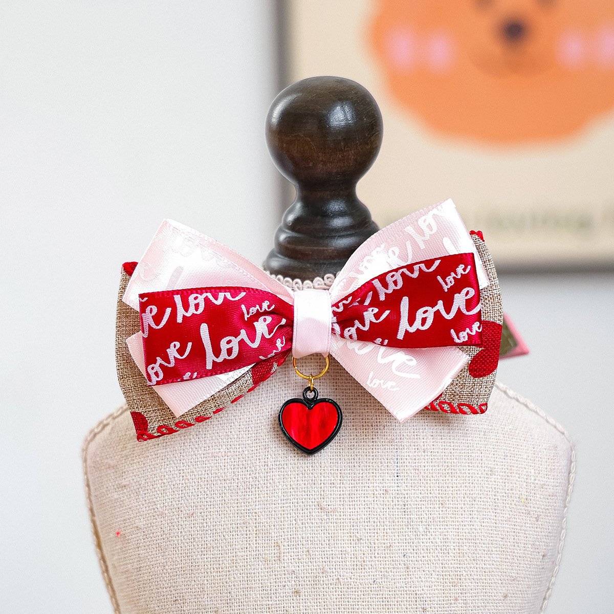 Product Name: Pet Cat Dog Bow Tie PU Collar for Small...