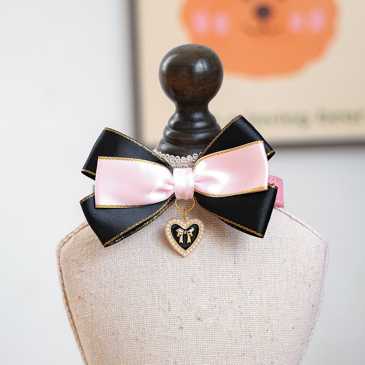 Product Name: Pet Cat Dog Bow Tie PU Collar for Small...